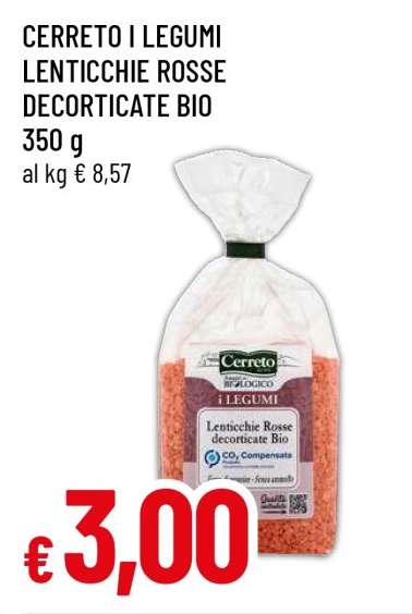 CERRETO i Legumi lenticchie rosse decorticate Bio