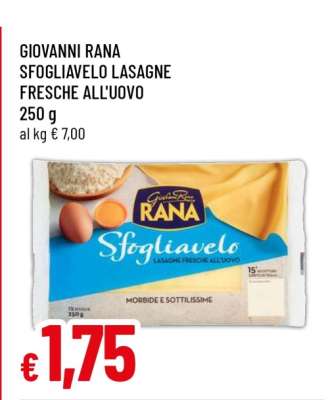 GIOVANNI RANA SFOGLIAVELO LASAGNE FRESCHE ALL'UOVO