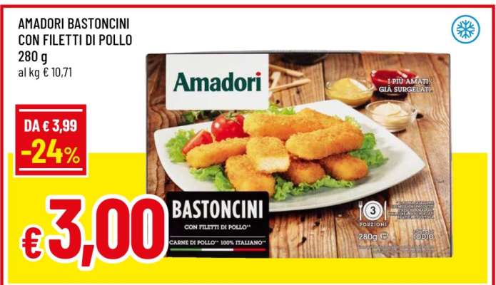 AMADORI BASTONCINI CON FILETTI DI POLLO