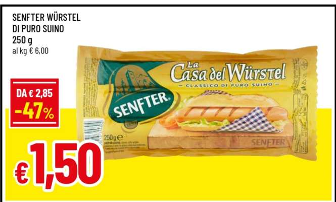 SENFTER WÜRSTEL DI PURO SUINO
