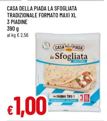 CASA DELLA PIADA LA SFOGLIATA TRADIZIONALE FORMATO MAXI XL 3 PIADINE