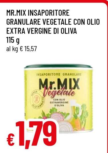 MR.MIX INSAPORITORE GRANULARE VEGETALE CON OLIO EXTRA VERGINE DI OLIVA