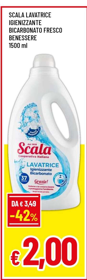 SCALA LAVATRICE IGIENIZZANTE BICARBONATO FRESCO BENESSERE 1500 ml