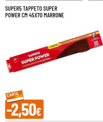 SUPER5 TAPPETO SUPER POWER CM 45X70 MARRONE