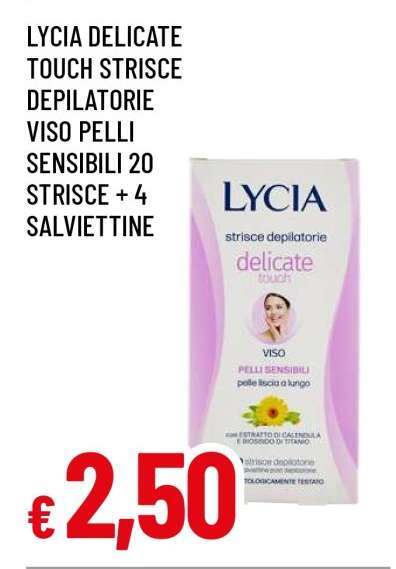 Lycia Delicate Touch Strisce Depilatorie Viso Pelli Sensibili