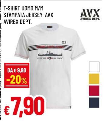 T-SHIRT UOMO M/M STAMPATA JERSEY AVX AVIREX DEPT.