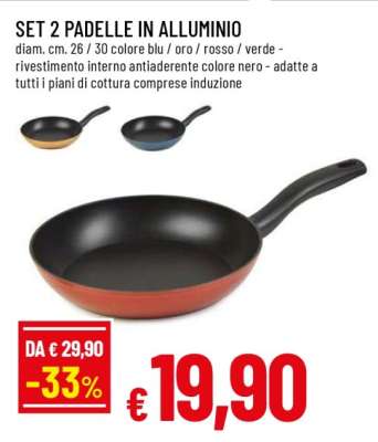 SET 2 PADELLE IN ALLUMINIO