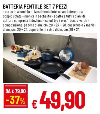 BATTERIA PENTOLE SET 7 PEZZI