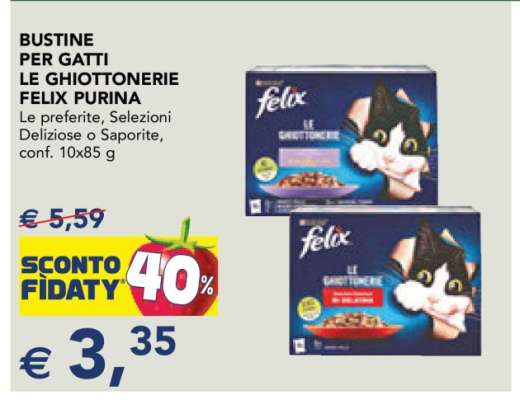 BUSTINE PER GATTI LE GHIOTTONERIE FELIX PURINA