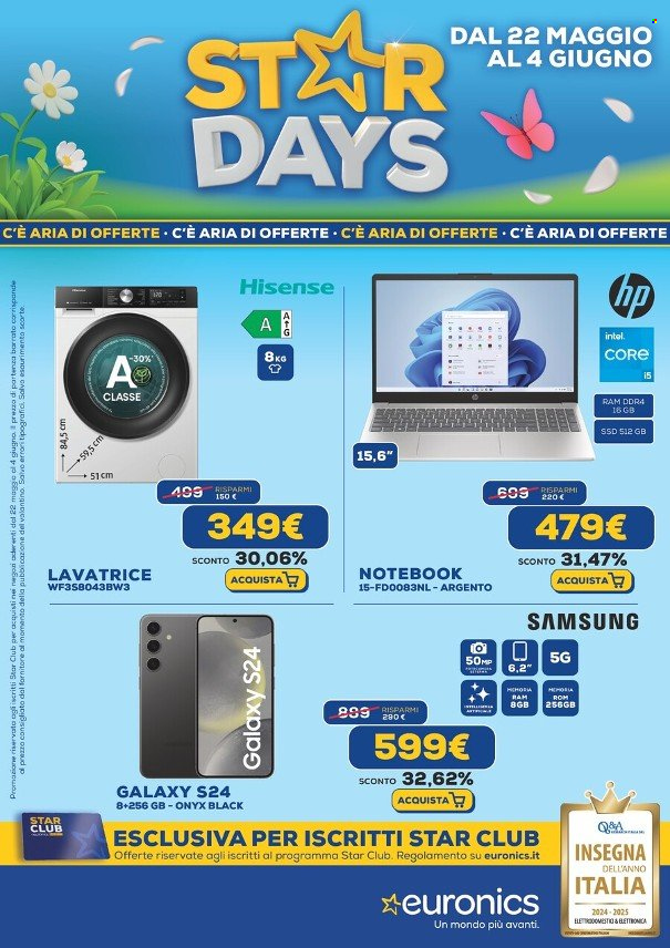 Volantino Euronics - 22/5/2025 - 4/6/2025. Pagina 1