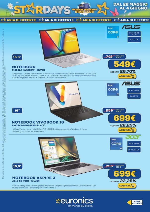 Volantino Euronics - 22/5/2025 - 4/6/2025. Pagina 1