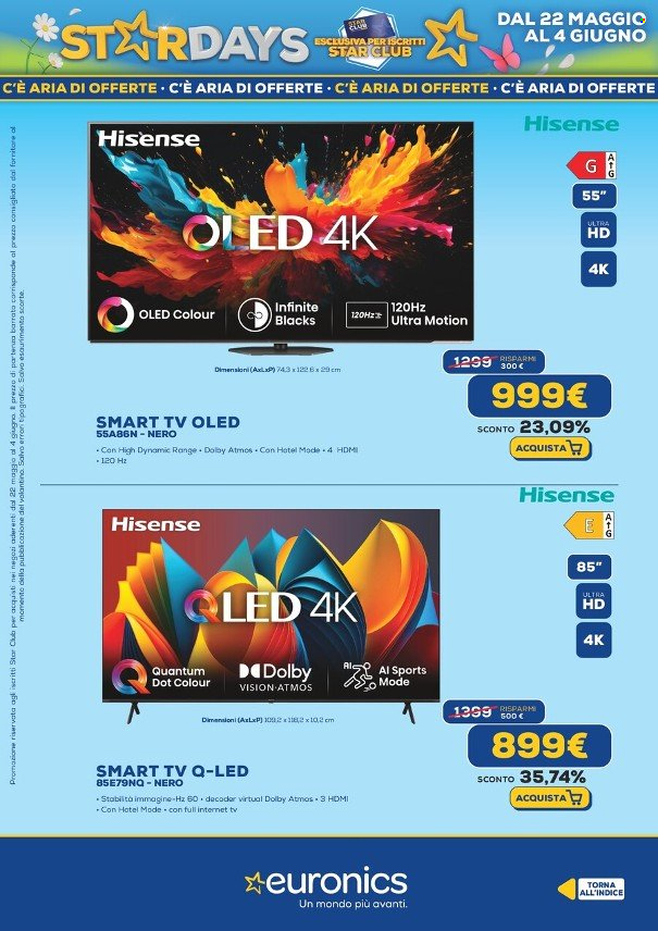 Volantino Euronics - 22/5/2025 - 4/6/2025. Pagina 1
