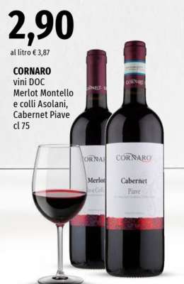 CORNARO vini DOC Merlot Montello e colli Asolani, Cabernet Piave cl 75