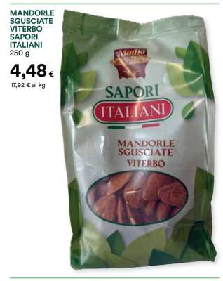 MANDORLE SGUSCIATE VITERBO SAPORI ITALIANI