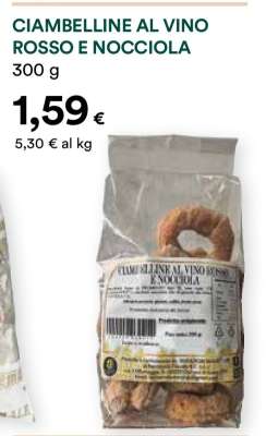 CIAMBELLINE AL VINO ROSSO E NOCCIOLA