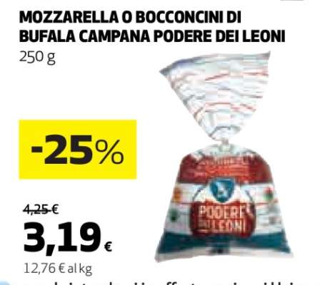 MOZZARELLA O BOCCONCINI DI BUFALA CAMPANA PODERE DEI LEONI