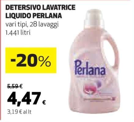 Detersivo Lavatrice Liquido Perlana