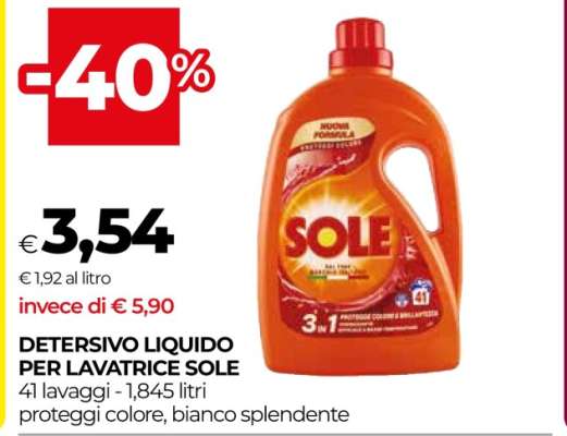 Detersivo Liquido per Lavatrice Sole