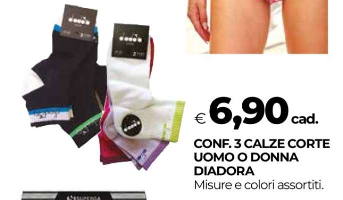 CONF. 3 CALZE CORTE UOMO O DONNA DIADORA