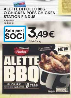 ALETTE DI POLLO BBQ O CHICKEN POPS CHICKEN STATION FINDUS