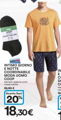INTIMO GIORNO E NOTTE COORDINABILE MODA UOMO COOP