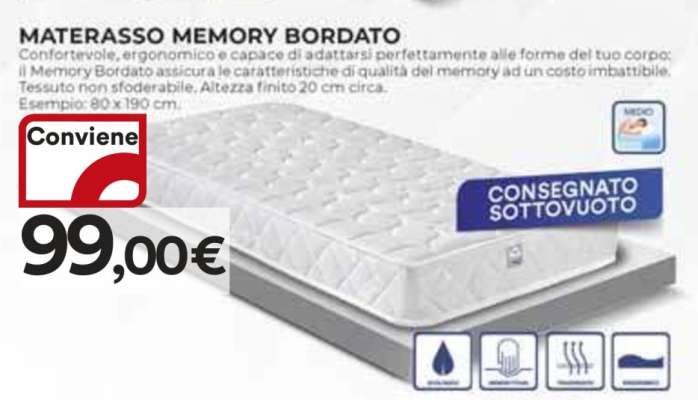 MATERASSO MEMORY BORDATO