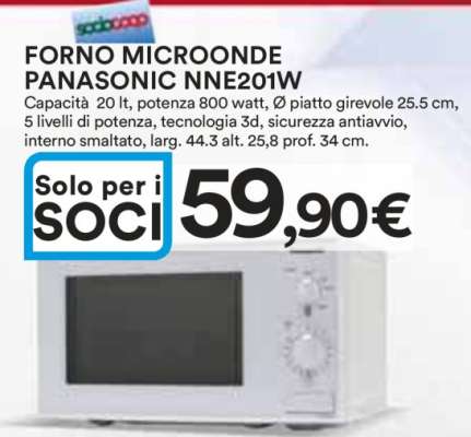FORNO MICROONDE PANASONIC NNE201W
