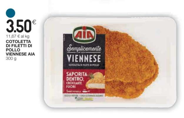COTOLETTA DI FILETTI DI POLLO VIENNESE AIA