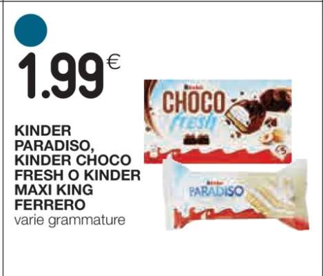 Kinder Paradiso, Kinder Choco Fresh o Kinder Maxi King Ferrero