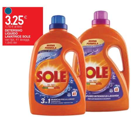 Detersivo Liquido Lavatrice Sole