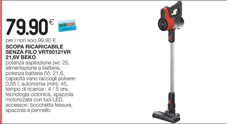 SCOPA RICARICABILE SENZA FILO VRT50121VR 21,6V BEKO