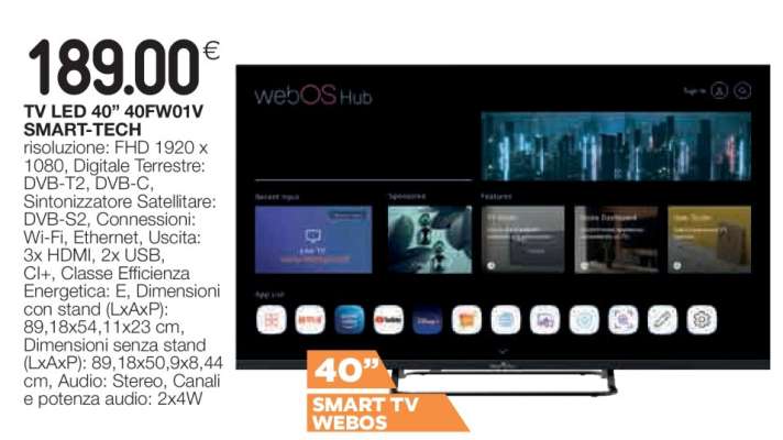 TV LED 40" 40FW01V SMART-TECH
