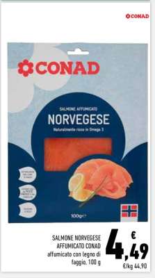 SALMONE NORVEGESE AFFUMICATO CONAD