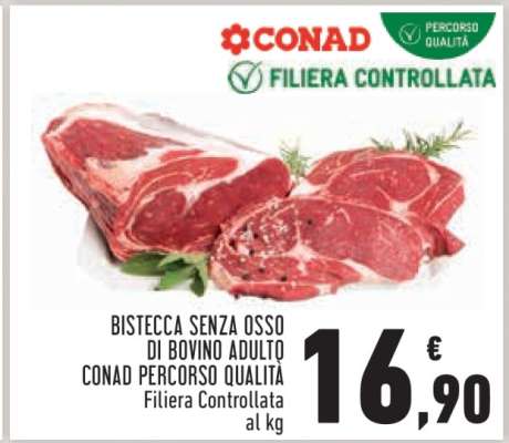 Bistecca senza osso di bovino adulto