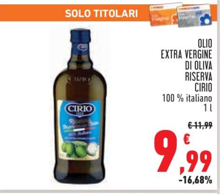 OLIO EXTRA VERGINE DI OLIVA RISERVA CIRIO