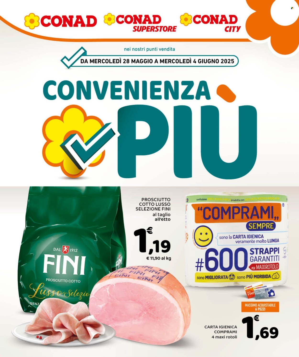 Volantino Conad - 28/5/2025 - 4/6/2025. Pagina 1