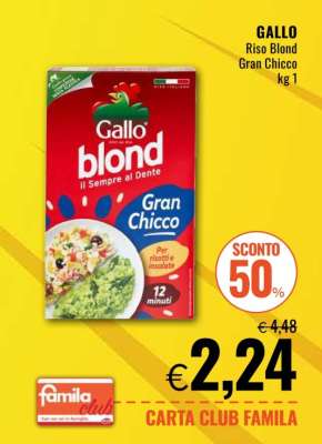 Gallo Riso Blond Gran Chicco kg 1
