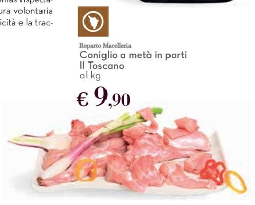 Coniglio a metà in parti