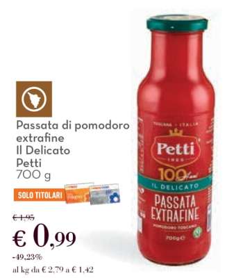 Passata di pomodoro extrafine Il Delicato Petti
