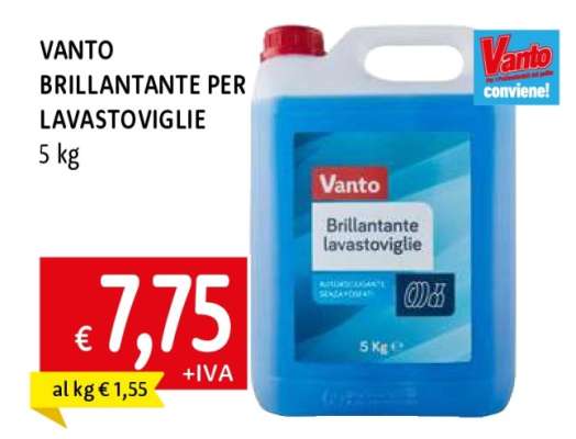 VANTO BRILLANTANTE PER LAVASTOVIGLIE