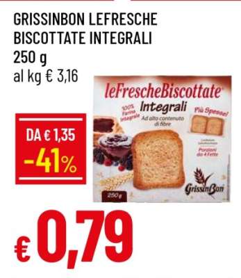 GRISSINBON LEFRESCHE BISCOTTATE INTEGRALI