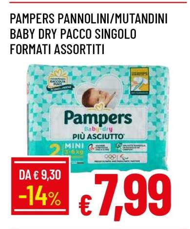 PAMPERS PANNOLINI/MUTANDINI BABY DRY PACCO SINGOLO FORMATI ASSORTITI
