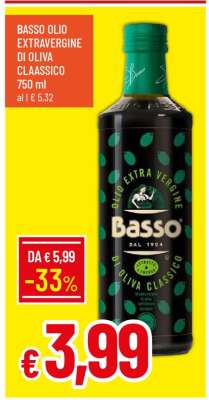 BASSO OLIO EXTRAVERGINE DI OLIVA CLASSICO