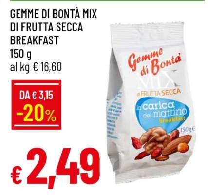 GEMME DI BONTÀ MIX DI FRUTTA SECCA BREAKFAST