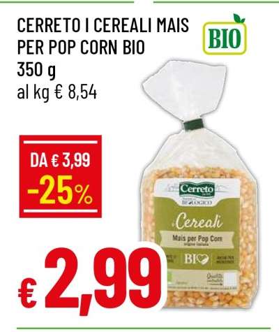CERRETO I CEREALI MAIS PER POP CORN BIO