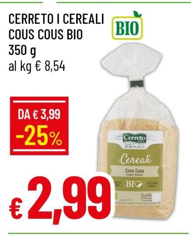 CERRETO I CEREALI COUS COUS BIO