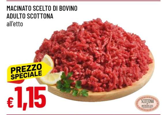 Macinato Scelto di Bovino Adulto Scottona