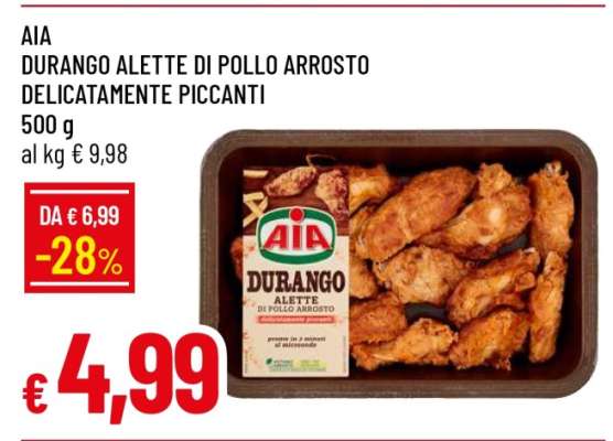 AIA DURANGO ALETTE DI POLLO ARROSTO DELICATAMENTE PICCANTI