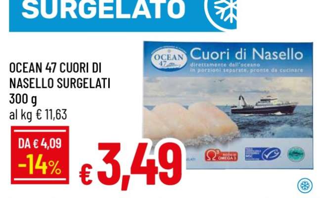 OCEAN 47 CUORI DI NASELLO SURGELATI