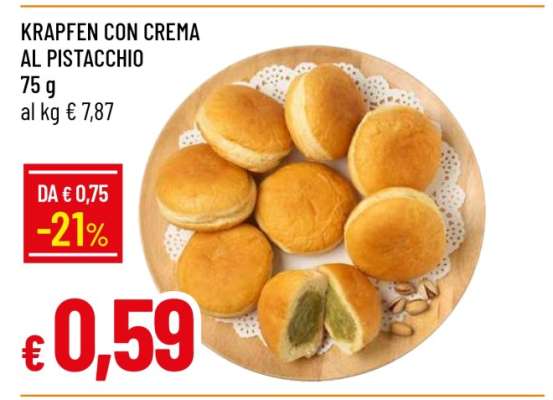 KRAPFEN CON CREMA AL PISTACCHIO
